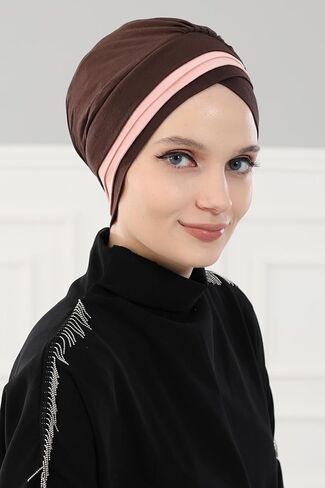 Aisha's Design Pre-tied Instant Turban Head Wraps for Women, 95% Cotton Chemo Headwear, Hijab Scarf 2-Color in Saudi Arabia