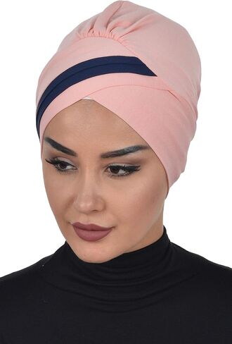 Aisha's Design Pre-tied Instant Turban Head Wraps for Women, 95% Cotton Chemo Headwear, Hijab Scarf 2-Color in Kuwait