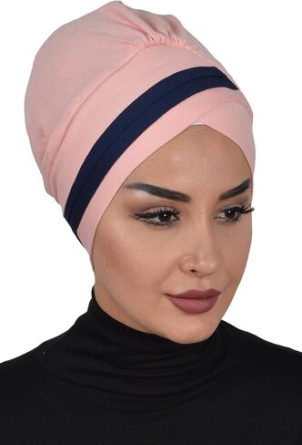 Aisha's Design Pre-tied Instant Turban Head Wraps for Women, 95% Cotton Chemo Headwear, Hijab Scarf 2-Color in Kuwait