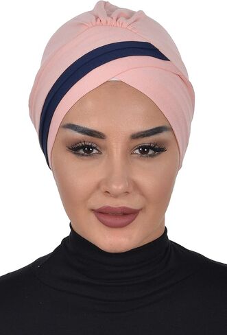 Aisha's Design Pre-tied Instant Turban Head Wraps for Women, 95% Cotton Chemo Headwear, Hijab Scarf 2-Color in Kuwait