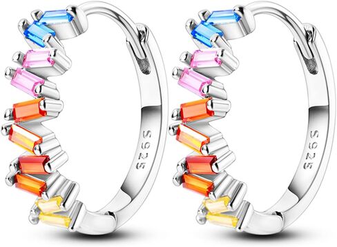 Earrings for Women, 925 Sterling Silver Hoop Earring Jewelry for Women, Colorful Cute Fashion Graduation Birthday Gifts for Teen Girls in Kuwait