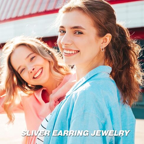 Earrings for Women, 925 Sterling Silver Hoop Earring Jewelry for Women, Colorful Cute Fashion Graduation Birthday Gifts for Teen Girls in Kuwait