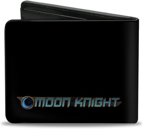 Wallet Bifold PU Moon Knight Hieroglyphics Pose and Logo Black Grays Tans in Saudi Arabia