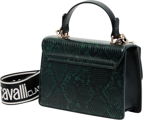 حقيبة كلاس ميلانو بمقبض علوي متوسط من جلد الثعبان بلون اخضر للنساء من كافالي، اخضر، 10 انش (طول) × 2.75 (عمق) × 5.35 (ارتفاع) انش, جريه مارل in Kuwait