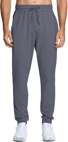 VEBOON بنطال رياضي للجري للرجال سروال رياضي للتمرين في صالة الألعاب الرياضية بنطال رياضي برباط مدبب ناعم ومريح وخفيف الوزن طويل مع جيوب in Kuwait