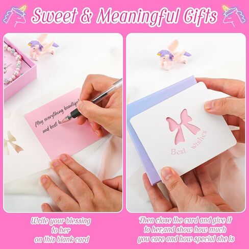 قلادة OLIKER يونيكورن للحفيدة/ابنة الأخت | سوار من اللؤلؤ الوردي وحجر الراين | طول قابل للتعديل | مناسبة لهدايا عيد الميلاد وأعياد الميلاد in Kuwait