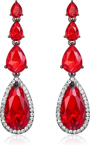 BriLove Women's Elegant Wedding Bridal Multi Teardrop Long Chandelier Dangle Earrings in Saudi Arabia