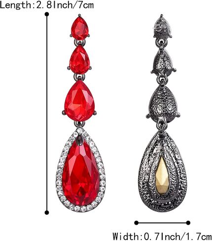BriLove Women's Elegant Wedding Bridal Multi Teardrop Long Chandelier Dangle Earrings in Saudi Arabia