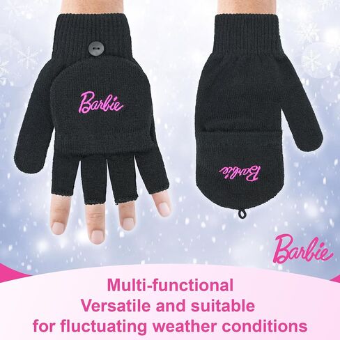 Barbie Winter Hat for Women – Winter Beanie Hats for Women with Gloves, Warm Beanie Hats, Pink Knitted Beanie in Saudi Arabia