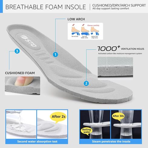 STQ Womens Lightweight Water Resistant Walking Shoes with Arch Support | Cushioned Absorbing Sole, Low Arch Support, Lightweight, For Work, Hiking, Travel, and Casual Wear in Saudi Arabia