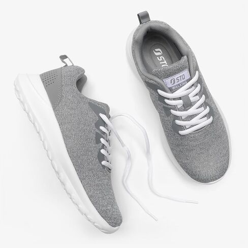 STQ Womens Lightweight Water Resistant Walking Shoes with Arch Support | Cushioned Absorbing Sole, Low Arch Support, Lightweight, For Work, Hiking, Travel, and Casual Wear in Saudi Arabia