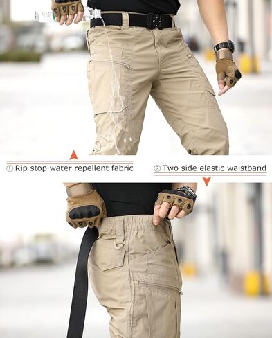 CARWORNIC Men's Lightweight Tactical Pants Ripstop Military Cargo Pants Water Resistant Outdoor Hiking Work Pants in Saudi Arabia