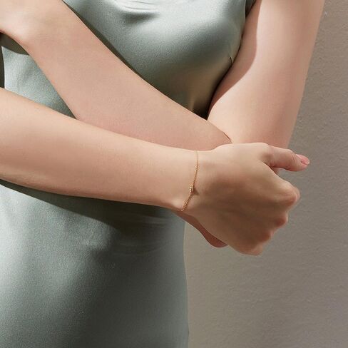 مجموعة كارلين سوليتير من الذهب الخالص عيار 18 قيراط بإطار أصلي صغير الحجم وطبقات ألماس مختلطة وسوار أنيق بسيط مجوهرات راقية للنساء والفتيات in Kuwait