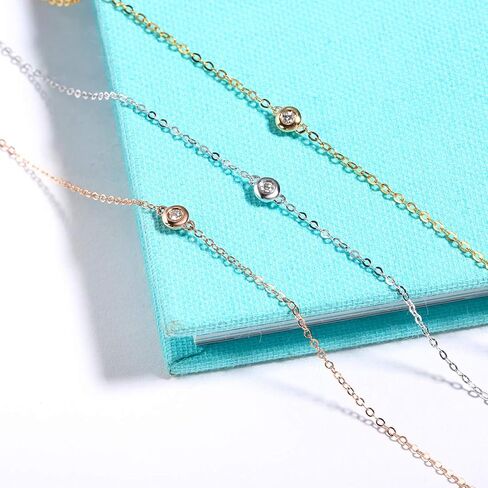 مجموعة كارلين سوليتير من الذهب الخالص عيار 18 قيراط بإطار أصلي صغير الحجم وطبقات ألماس مختلطة وسوار أنيق بسيط مجوهرات راقية للنساء والفتيات in Kuwait