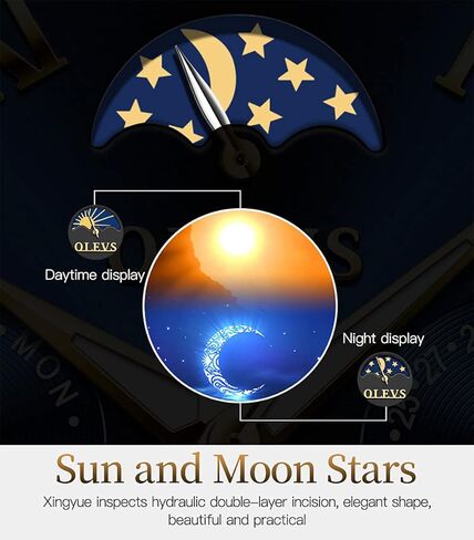 OLEVS Green Men's Automatic Mechanical Watches Luxury Dress Waterproof Self Winding Moon Phase Chronograph Stainless Steel Luminous Date Tourbillon Wristwatch for Men in Saudi Arabia