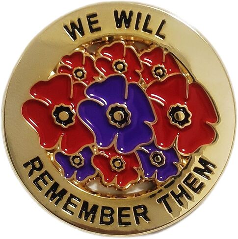 Trafford2009MU We Will Remember Them Veteran Remembrance Day Red Poppy Flower Enamel Pin Badge Brooch in Saudi Arabia
