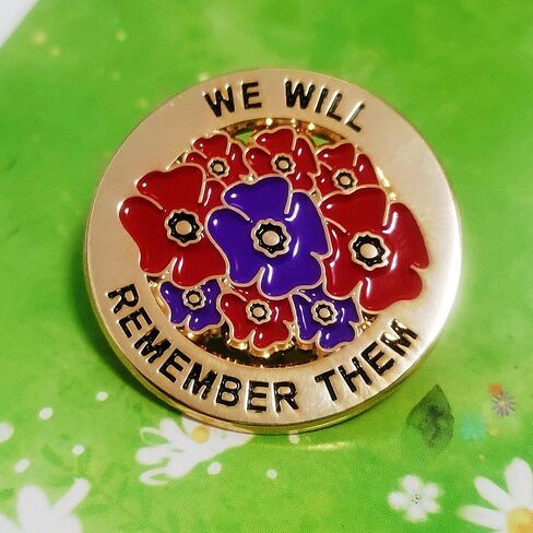 Trafford2009MU We Will Remember Them Veteran Remembrance Day Red Poppy Flower Enamel Pin Badge Brooch in Saudi Arabia