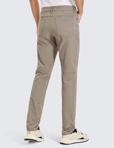 CRZ YOGA Men's Stretch Golf Pants - 33"/35'' Slim Fit Work Pants Stretch Waterproof 5-Pocket Thick Travel Pants in Kuwait