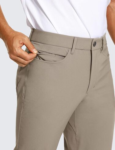 CRZ YOGA Men's Stretch Golf Pants - 33"/35'' Slim Fit Work Pants Stretch Waterproof 5-Pocket Thick Travel Pants in Kuwait
