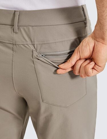CRZ YOGA Men's Stretch Golf Pants - 33"/35'' Slim Fit Work Pants Stretch Waterproof 5-Pocket Thick Travel Pants in Kuwait