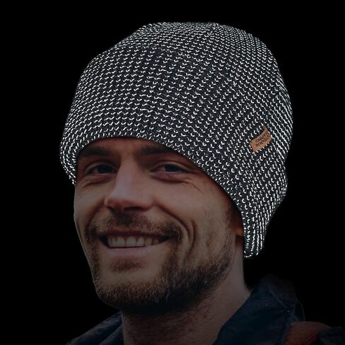 تشكيل في الهواء الطلق سلامة عاكسة الكفة قبعة عالية الوضوح شتاء دافئ تشغيل الصوف مبطن قبعة متماسكة in Kuwait