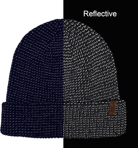 تشكيل في الهواء الطلق سلامة عاكسة الكفة قبعة عالية الوضوح شتاء دافئ تشغيل الصوف مبطن قبعة متماسكة in Kuwait