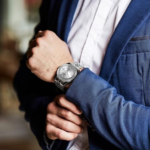 BUREI Mens Watch Luxury Automatic Self-Winding Watches Date Sapphire Crystal Business Stainless Steel Watches for Men 41MM in Kuwait