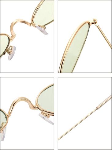 18 Pairs Vintage Slender Oval Sunglasses Small Metal Frames Designer Gothic Glasses Candy Colors Retro Hippie Eyewear for Women Men in Saudi Arabia