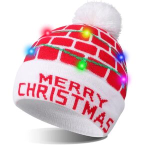 TAGVO LED Light Up Hat Beanie Knit Cap, Colorful LED Xmas Christmas Beanie in Kuwait