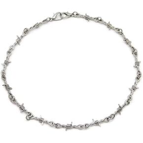 Gothic Punk Barbed Wire Thorns Chunky Brambles Couple Friendship Hip Hop Rock Cool Adjustable necklace men and women jewelry