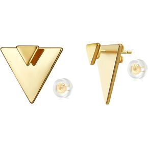 MTMY Dainty Gold Stud Earring for Women 14K Gold Plated Tiny Charm Cubic Zirconia Studs Earrings Cute Simple Earrings Jewelry Gift for Her in Kuwait