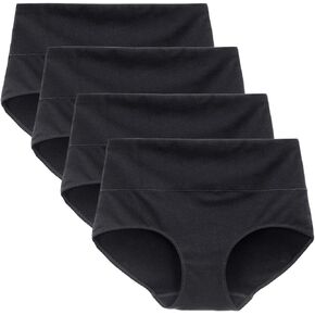 LIQQY Women's Underwear Cotton Briefs Breathable High Waist Panty Full Coverage Undies Multipack