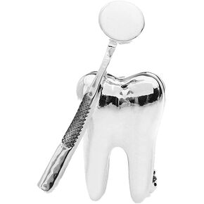 Gold Dental Mirror Brooches Women Men Doctor Dentist Uniform Brooch Pins Gifts