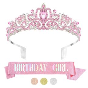 Birthday Sash for Women, Birthday Crowns for Women, Birthday Tiara, Birthday Queen Sash, Birthday Sash and Tiara for Women, Birthday Headband, Birthday Tiara for Women, Birthday Decorations for Girls