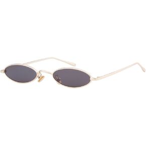 GIFIORE Oval Sunglasses Vintage Retro 90s Tiny Metal Frame Oval Stempunk Sun Glasses for Women Men