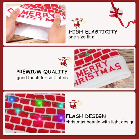 TAGVO LED Light Up Hat Beanie Knit Cap, Colorful LED Xmas Christmas Beanie in Kuwait