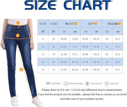 بنطال جينز ضيق للنساء بخصر عالٍ وقابل للتمدد ومريح ومريح ومتعرج وقصة ضيقة مع جيب كلاسيكي in Kuwait