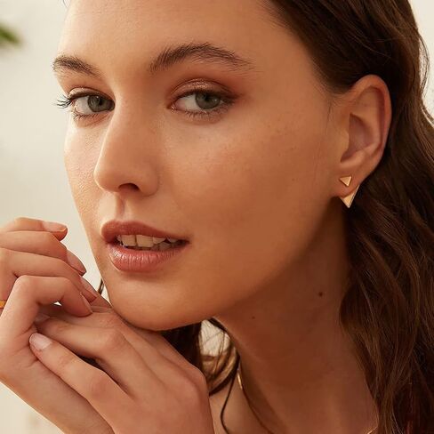 MTMY Dainty Gold Stud Earring for Women 14K Gold Plated Tiny Charm Cubic Zirconia Studs Earrings Cute Simple Earrings Jewelry Gift for Her in Kuwait