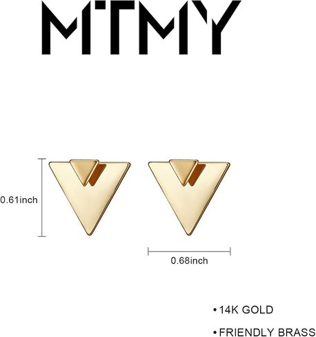 MTMY Dainty Gold Stud Earring for Women 14K Gold Plated Tiny Charm Cubic Zirconia Studs Earrings Cute Simple Earrings Jewelry Gift for Her in Kuwait