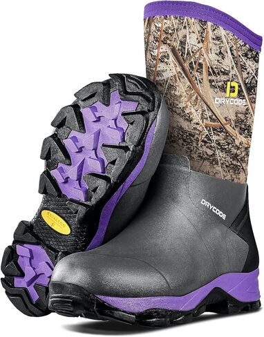 حذاء مطاطي للنساء من دراي كود، 4.5 ملم، حذاء مطر من النيوبرين المعزول ومقاوم للماء لمنتصف الساق للصيد والصيد في الماء والزراعة والحديقة in Kuwait