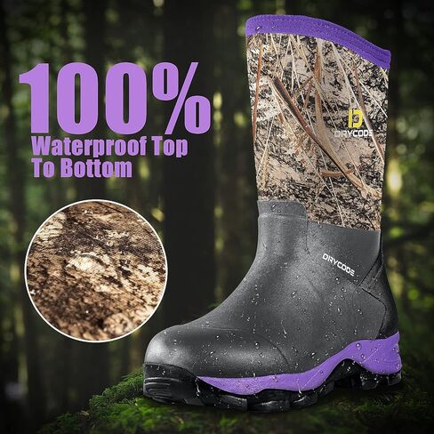 حذاء مطاطي للنساء من دراي كود، 4.5 ملم، حذاء مطر من النيوبرين المعزول ومقاوم للماء لمنتصف الساق للصيد والصيد في الماء والزراعة والحديقة in Kuwait