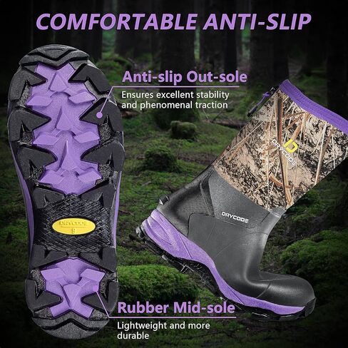 حذاء مطاطي للنساء من دراي كود، 4.5 ملم، حذاء مطر من النيوبرين المعزول ومقاوم للماء لمنتصف الساق للصيد والصيد في الماء والزراعة والحديقة in Kuwait