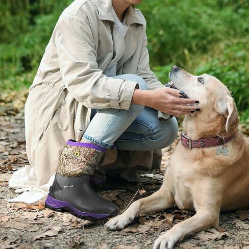 حذاء مطاطي للنساء من دراي كود، 4.5 ملم، حذاء مطر من النيوبرين المعزول ومقاوم للماء لمنتصف الساق للصيد والصيد في الماء والزراعة والحديقة in Kuwait
