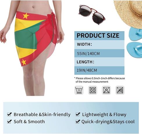 FNQKMLEP Bisexual Pride Flag Swimsuit Cover Up for Women Beach Wrap Skirt Bikini Chiffon Smock Swimsuit in Saudi Arabia