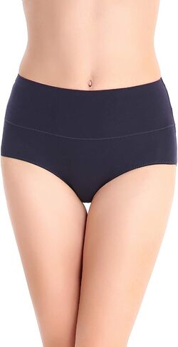 LIQQY Women's Underwear Cotton Briefs Breathable High Waist Panty Full Coverage Undies Multipack in Saudi Arabia