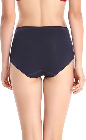 LIQQY Women's Underwear Cotton Briefs Breathable High Waist Panty Full Coverage Undies Multipack in Saudi Arabia