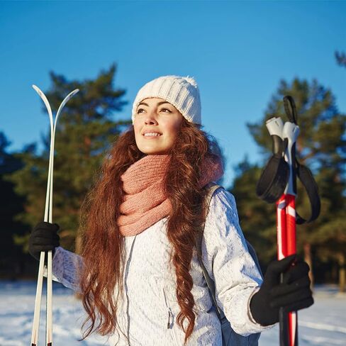 6 ازواج من قفازات الشتاء السحرية، قفازات محبوكة للبالغين، قفازات دافئة قابلة للتمدد للرجال والنساء والمراهقين، اسود، 20-21 سم in Kuwait