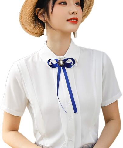 JKQBUX Women's Brooch Pin pearl Jk preppy style Pre Neck Tie Wedding Party Bow for Women Girls Student Bow Tie accessory Shirt ornament in Kuwait