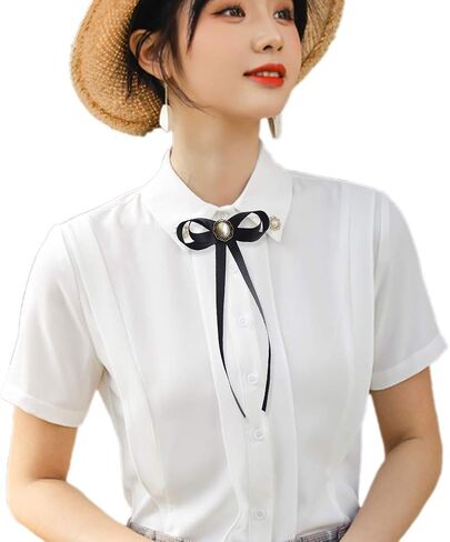 JKQBUX Women's Brooch Pin pearl Jk preppy style Pre Neck Tie Wedding Party Bow for Women Girls Student Bow Tie accessory Shirt ornament in Kuwait