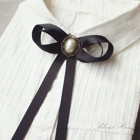 JKQBUX Women's Brooch Pin pearl Jk preppy style Pre Neck Tie Wedding Party Bow for Women Girls Student Bow Tie accessory Shirt ornament in Kuwait